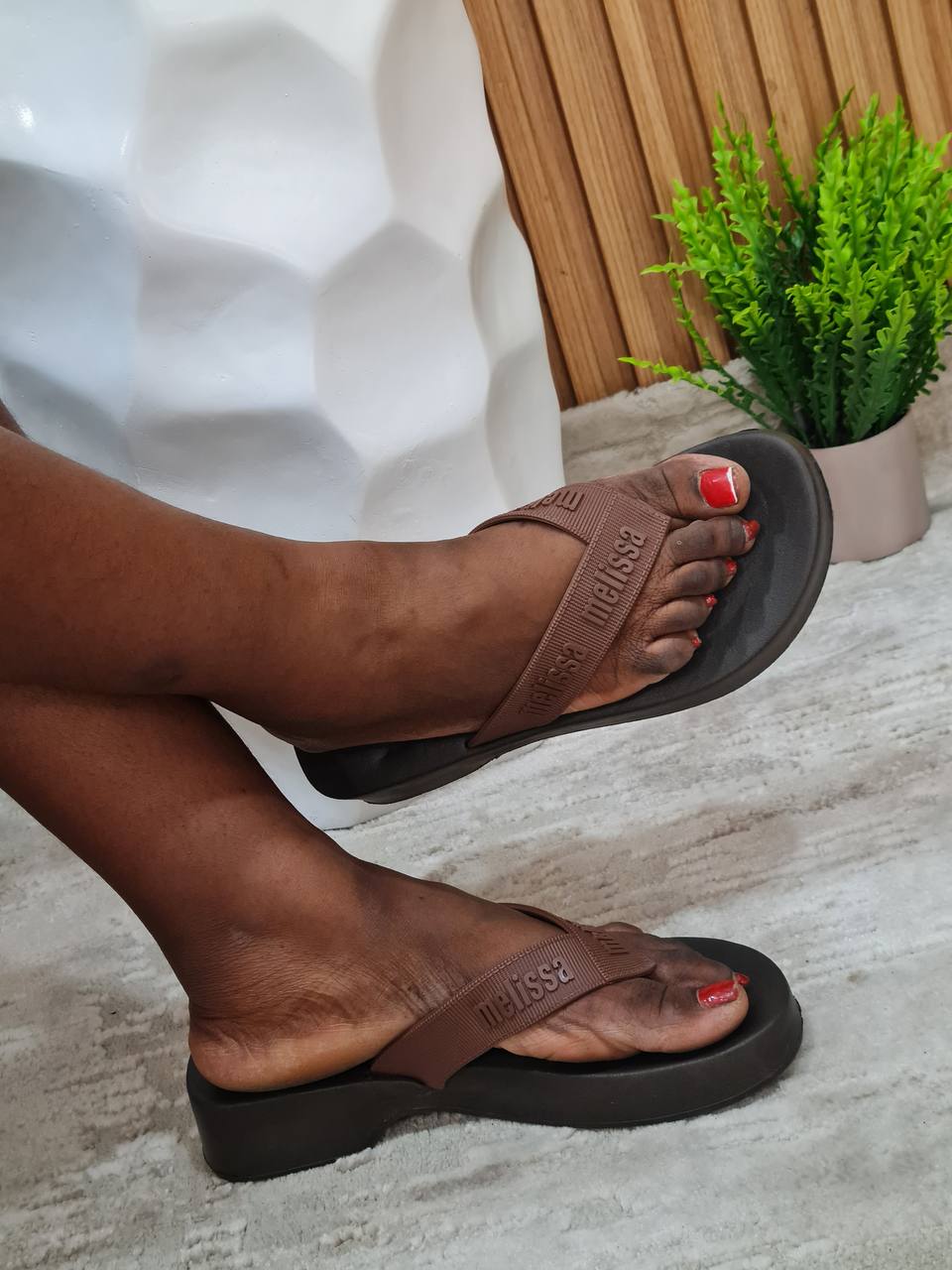 melissa platform rubber slippers - coffee