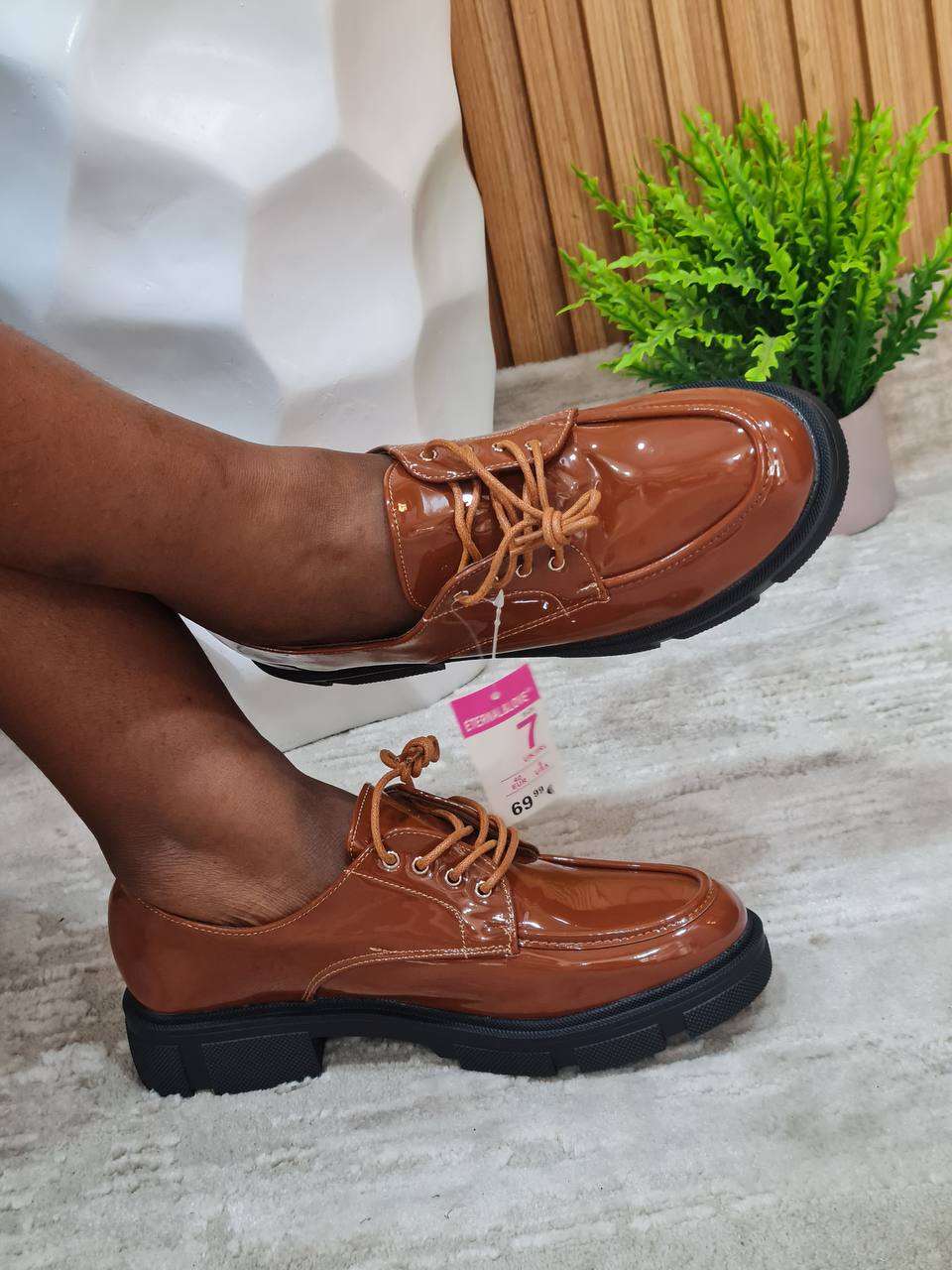 eternal love shoe with lace - brown