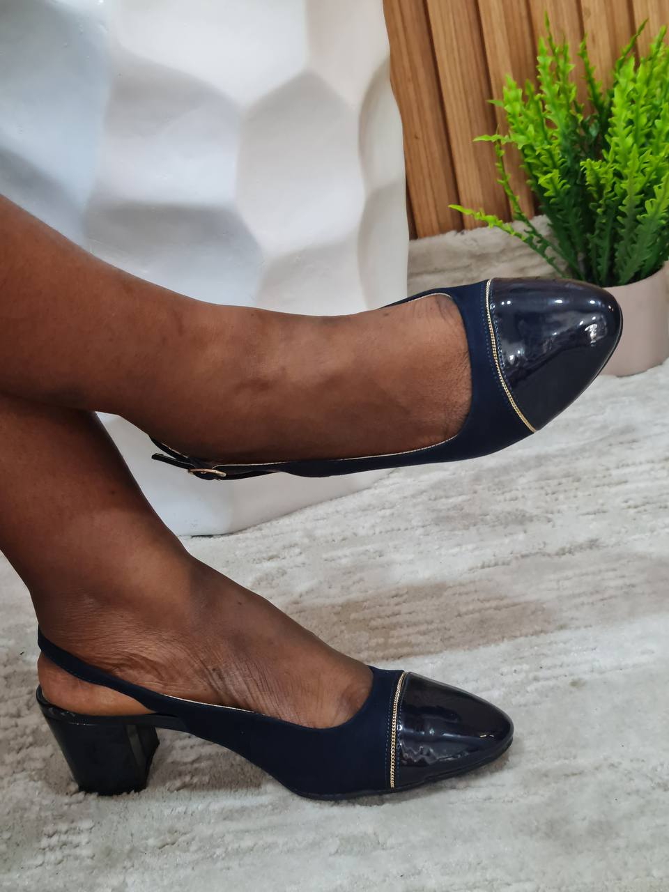 karen scott block heel shoe - blue