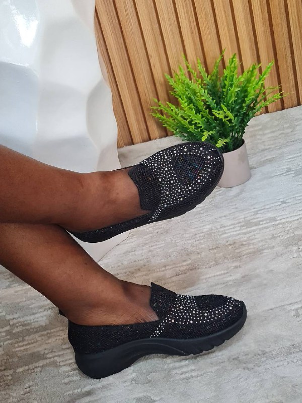 sport sport sneakers with stones - black
