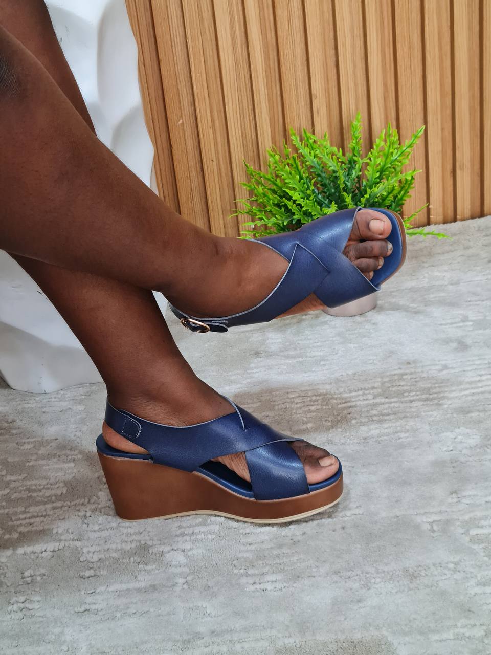 golden kello wedge sandal - blue