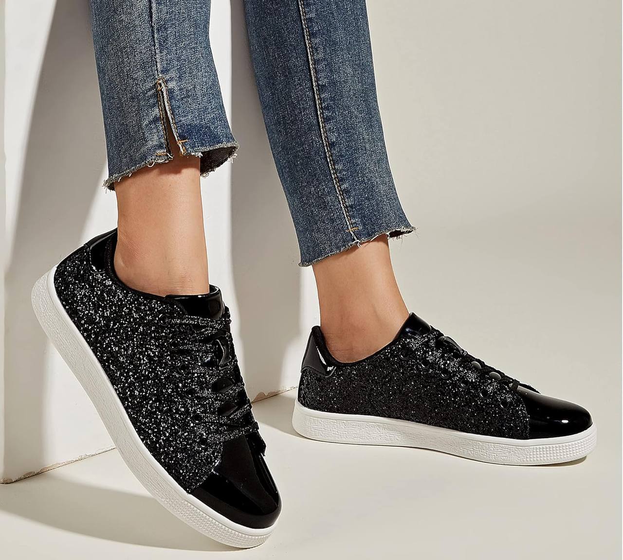 free walk glitter sneakers - black
