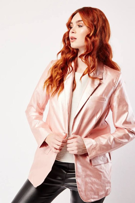 k-zell leather blazer - pink