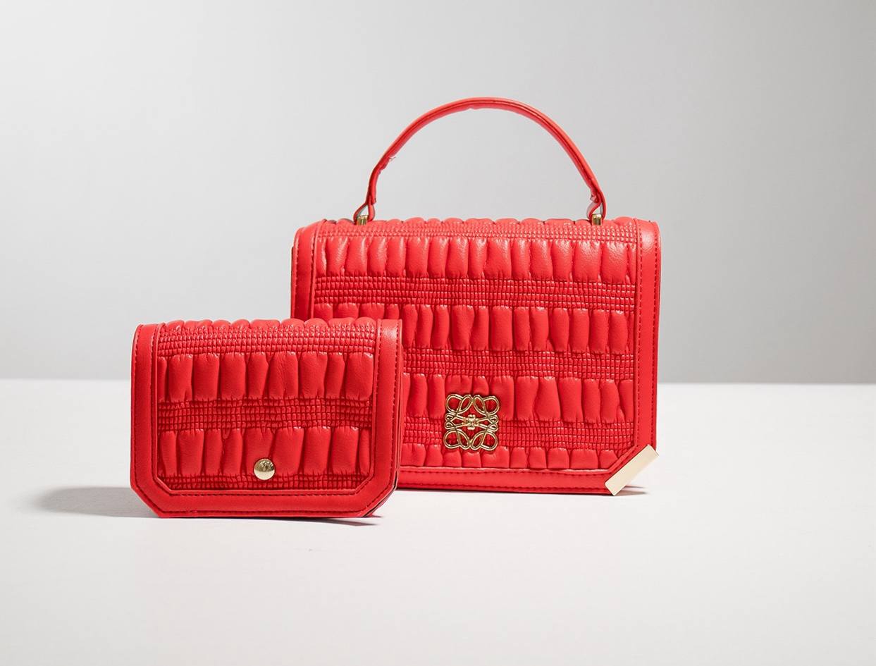 mini bag with purse - red
