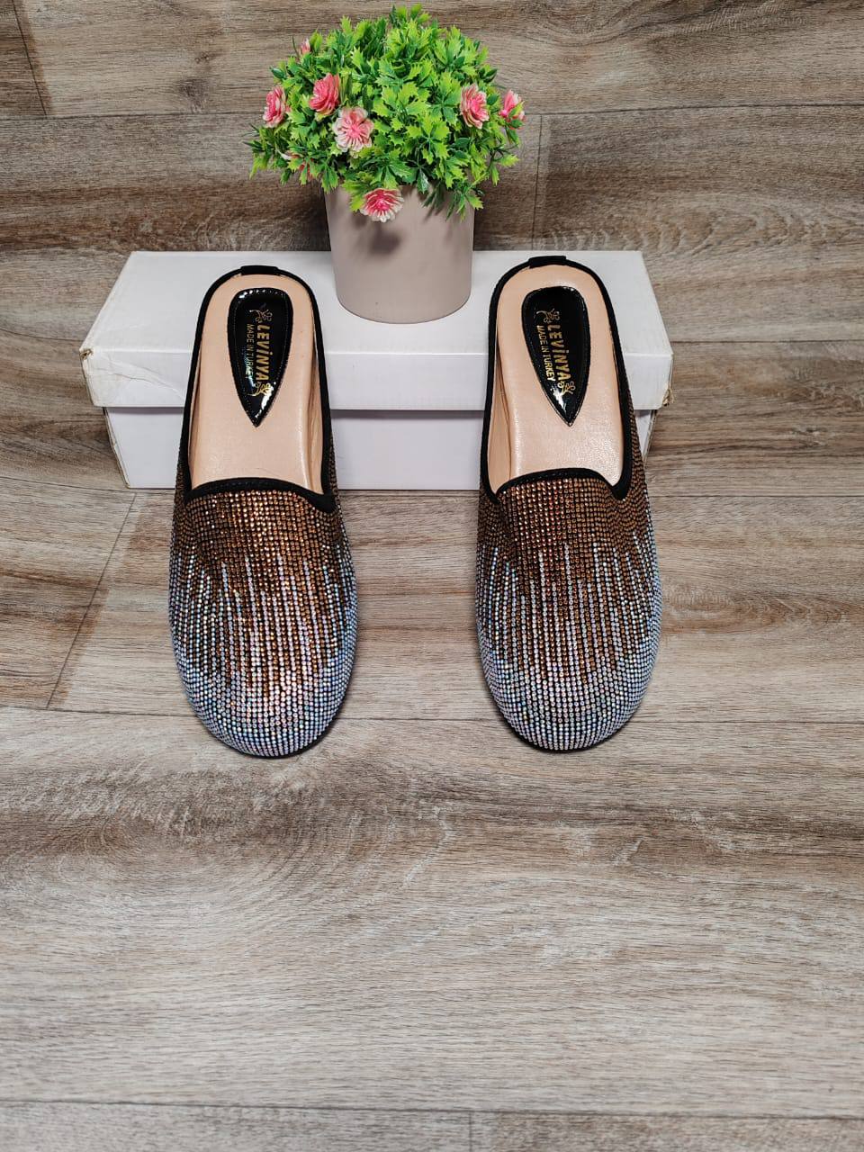levinya half shoes - silver