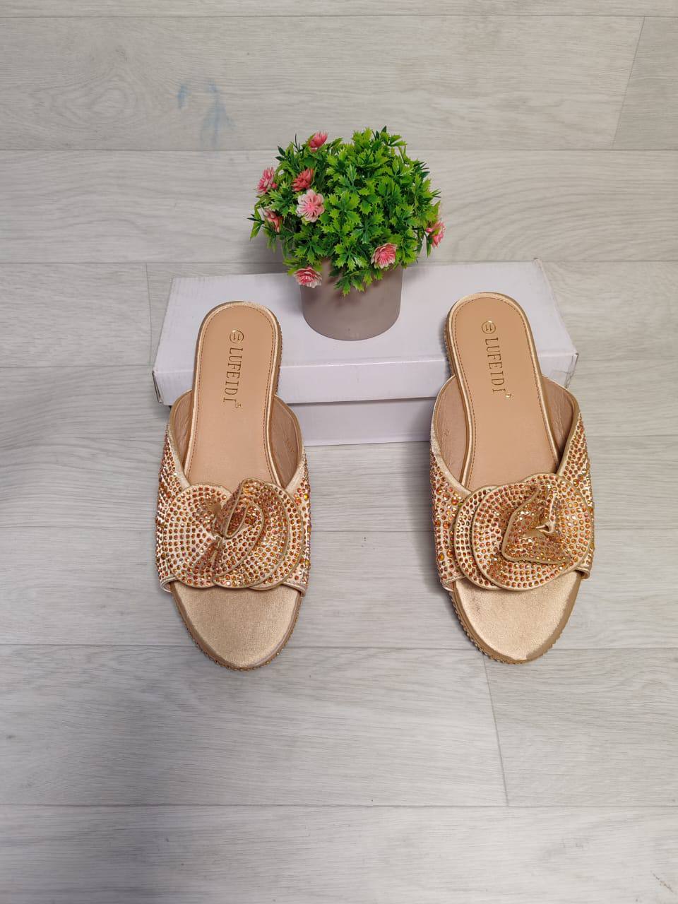 lufeida flat slippers - gold
