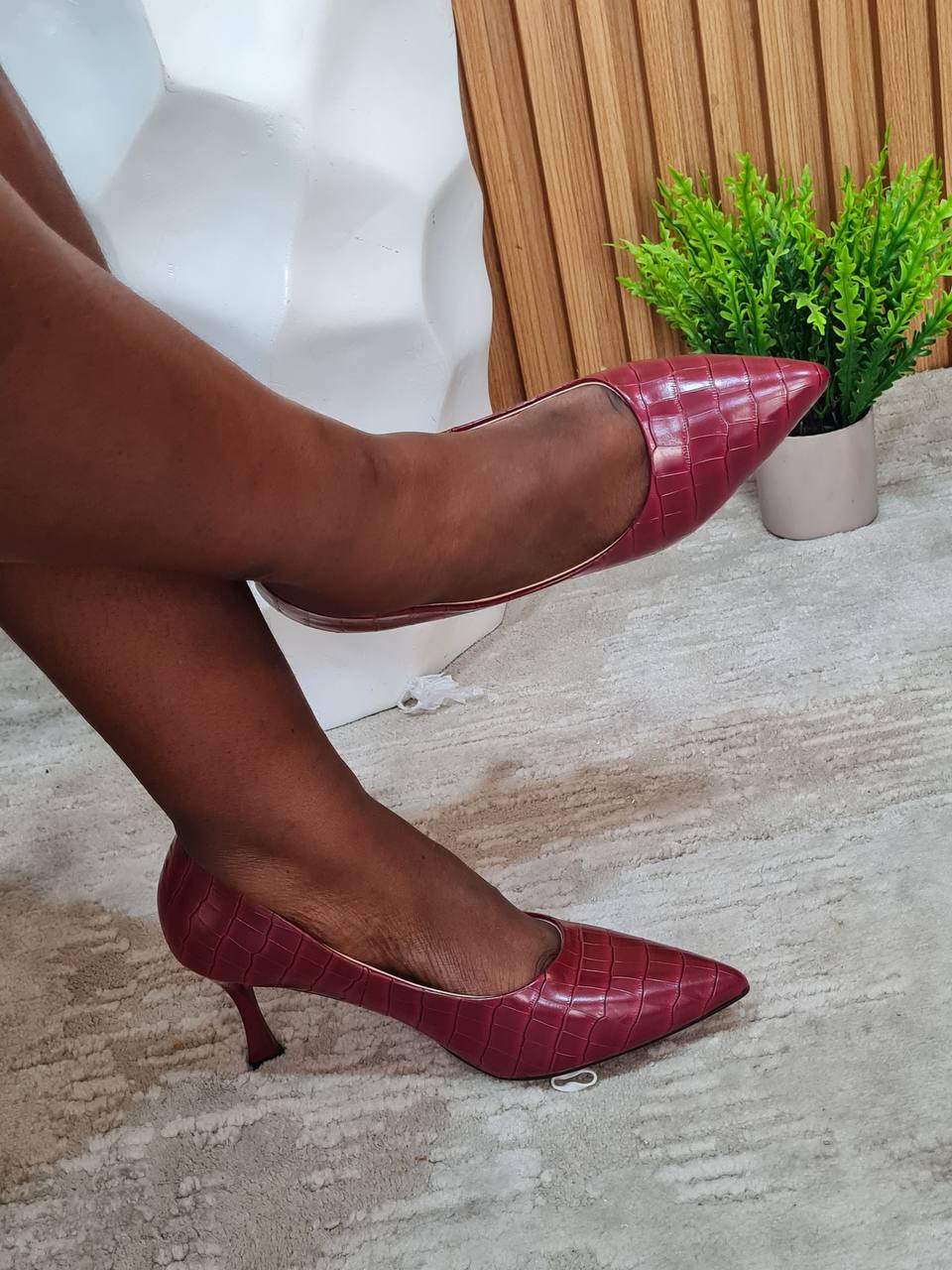 aaronlaiy office heel shoe - wine