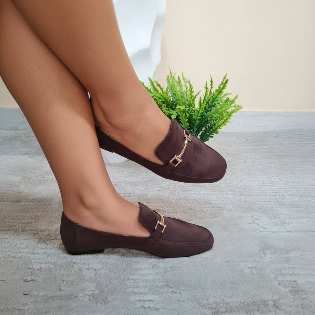 fever sole suede flat - brown