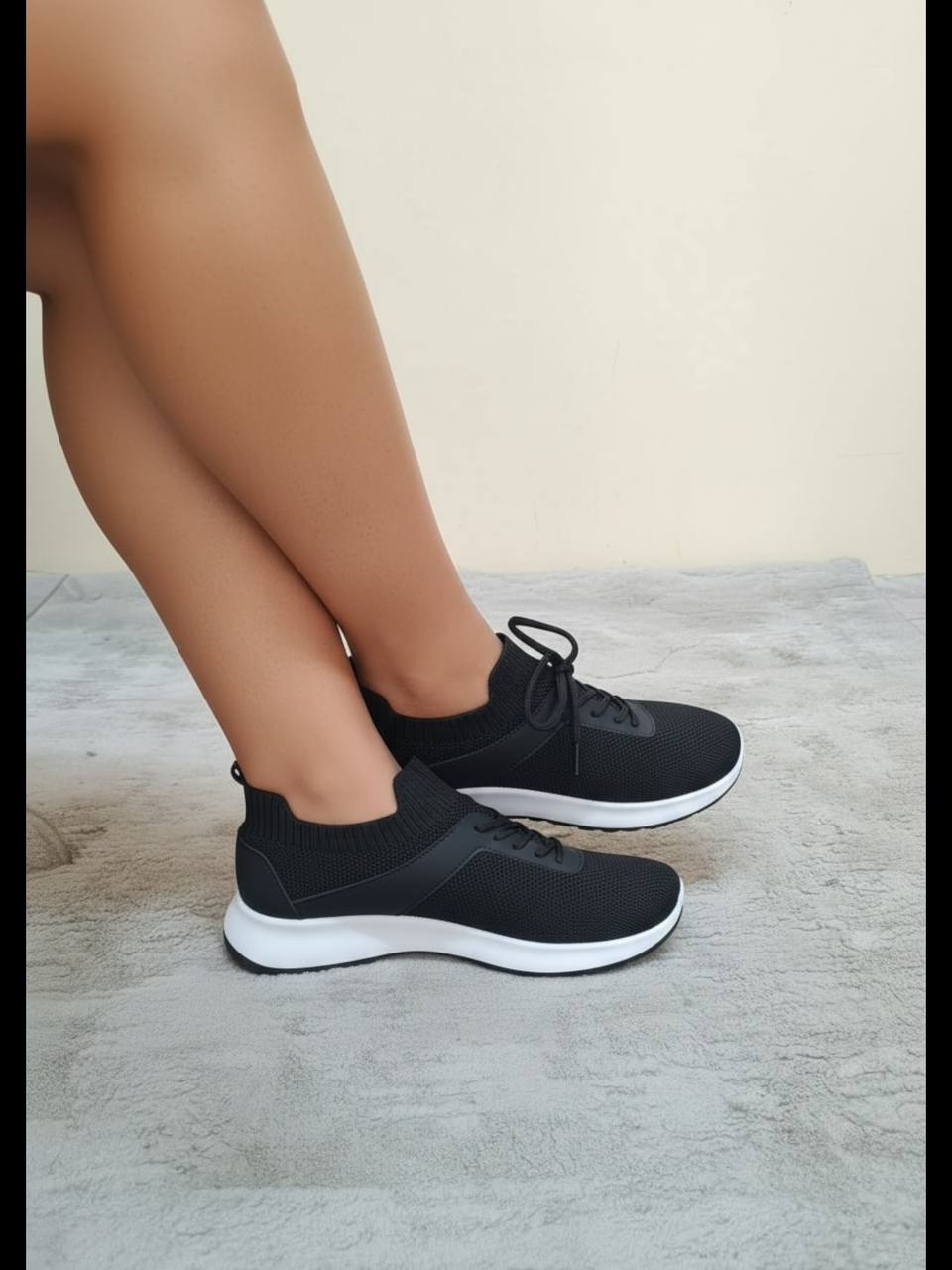men lace-up sneakers mt-5 - black