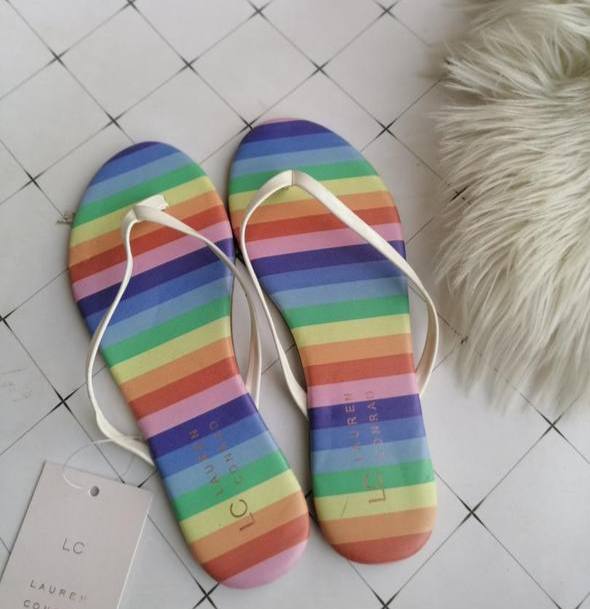 lauren conrad slippers - rainbow