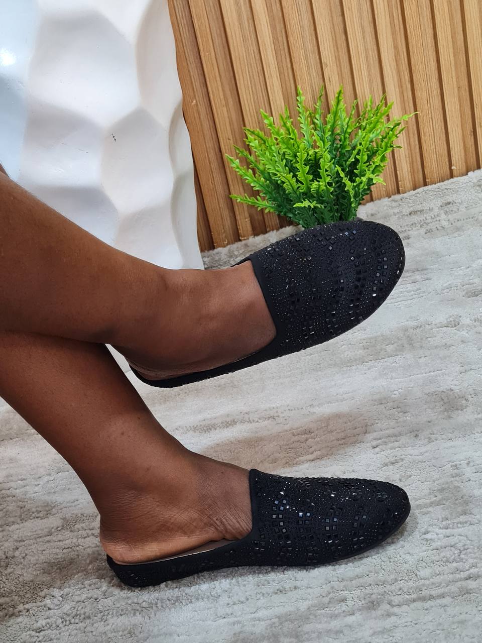 francois half shoes straight design - black