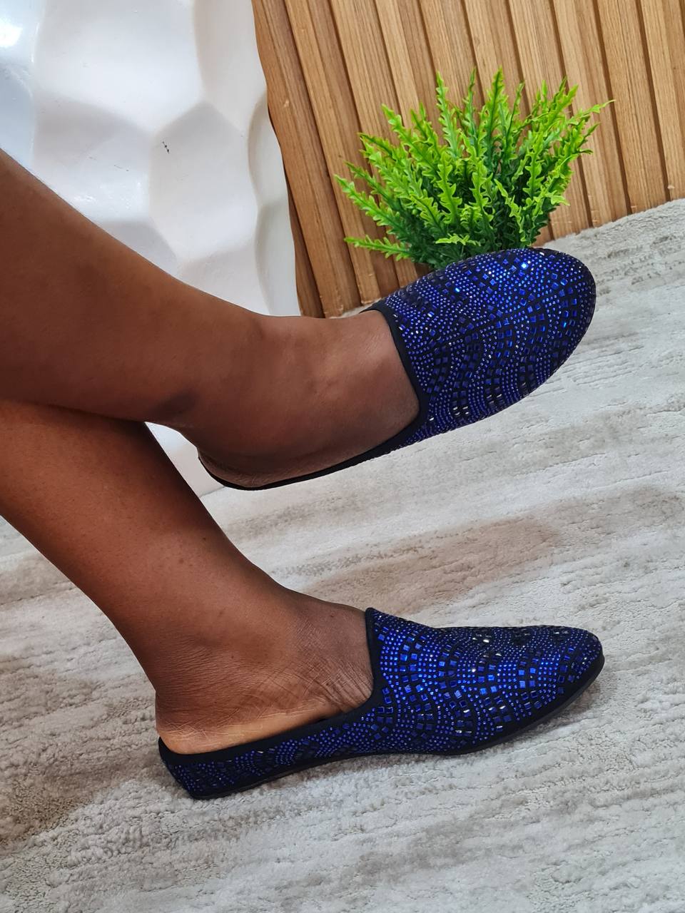 francois half shoes straight design - blue