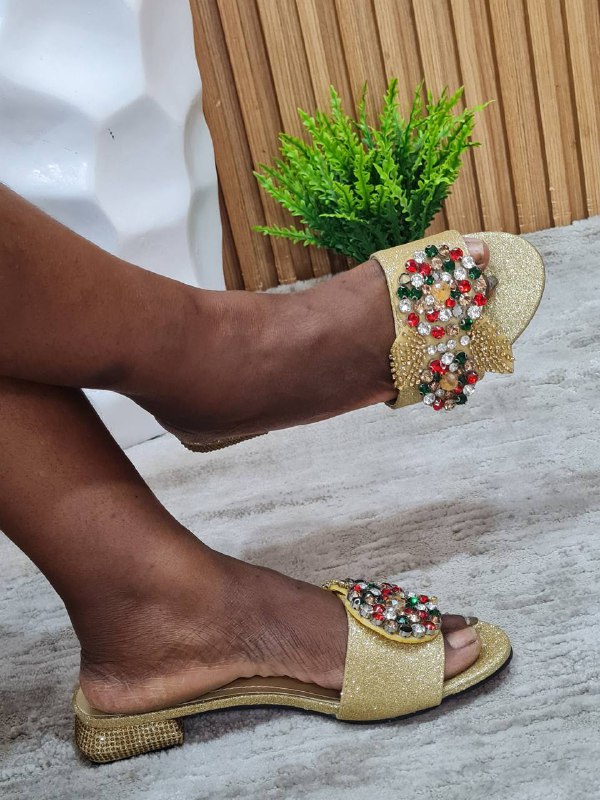 levinya flat slippers - gold