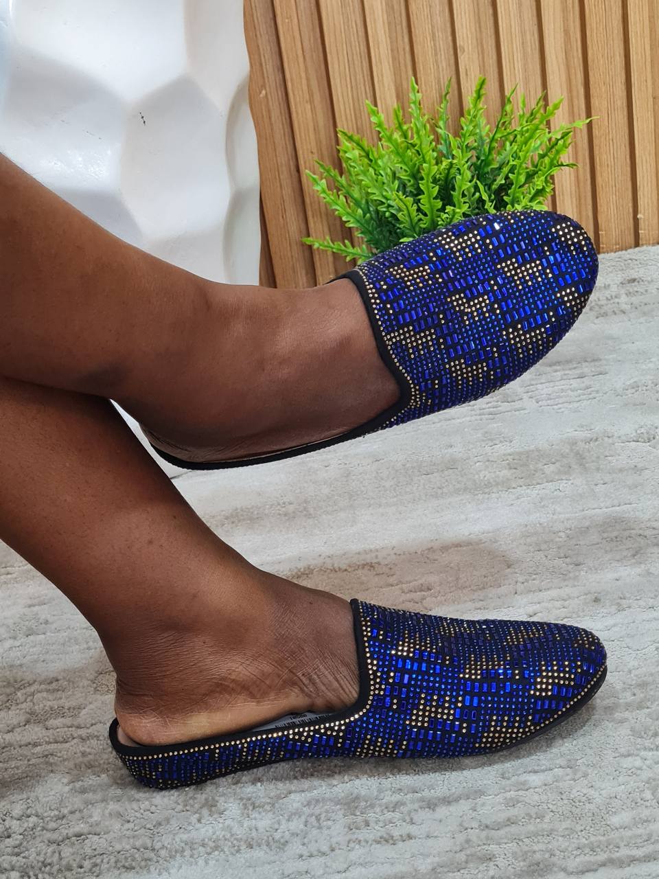 francois half shoes - blue