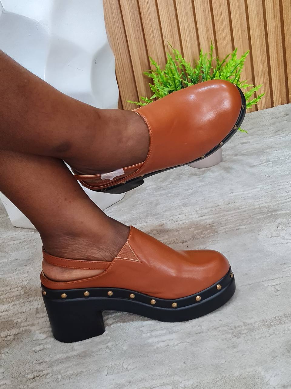 golden kello mules - brown