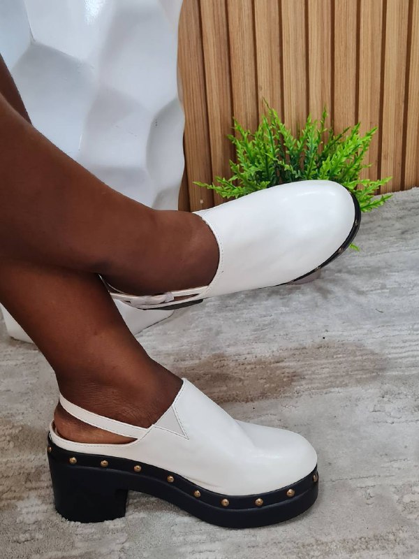 golden kello mules - white