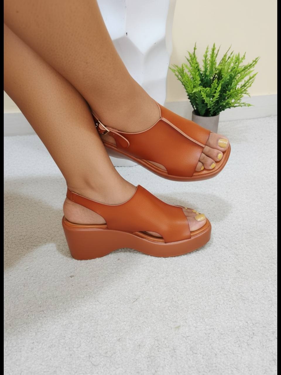 quabelle platform sandal - light brown