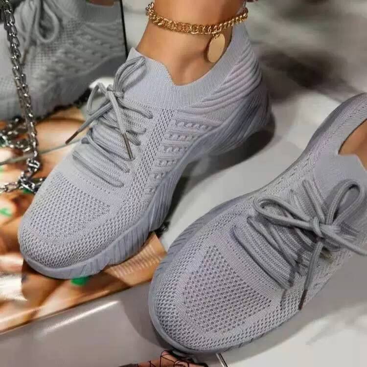 fabric sneakers with lace (old design) - grey