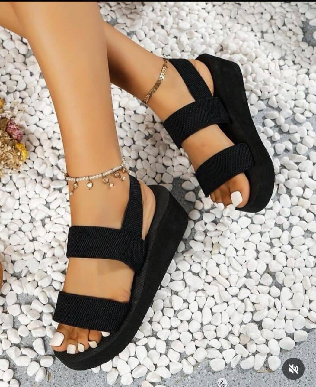 aomeite plain black wedge sandal