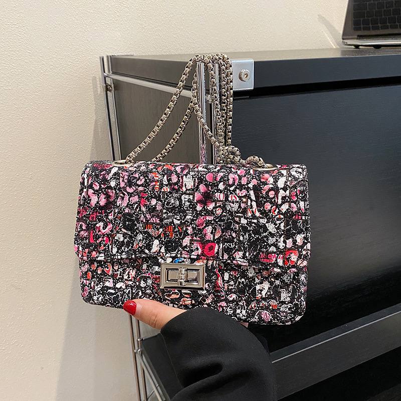 multicolor mini bag with chain handle - pink mix
