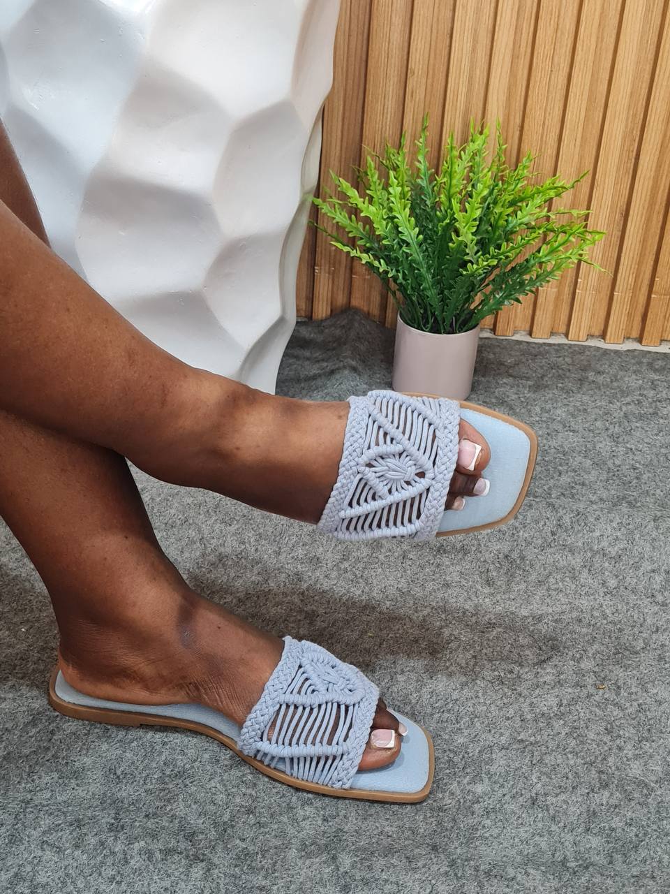 primark flat slippers - blue