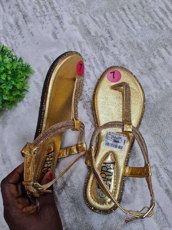 zara sandal with stone on the straps- gold