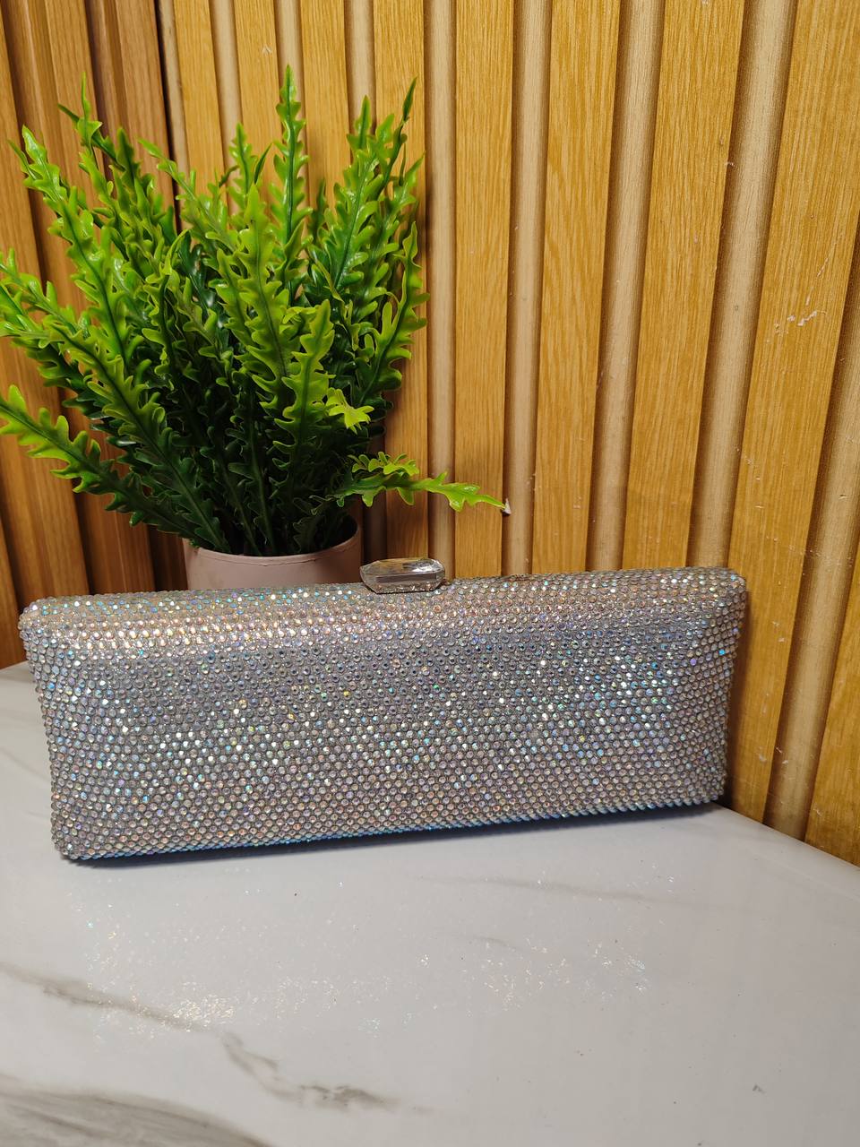 long party purse with stones 21296 - multicolor silver