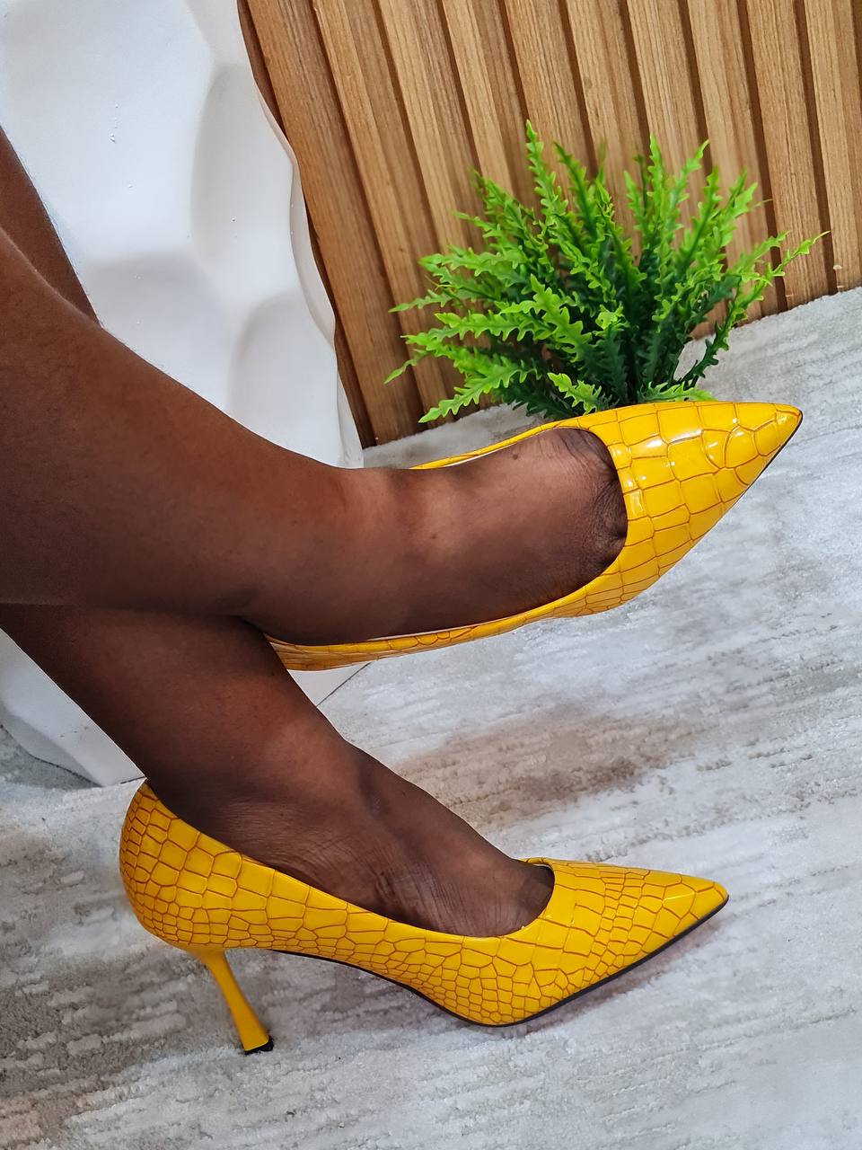 zara woman high pencil heel - yellow