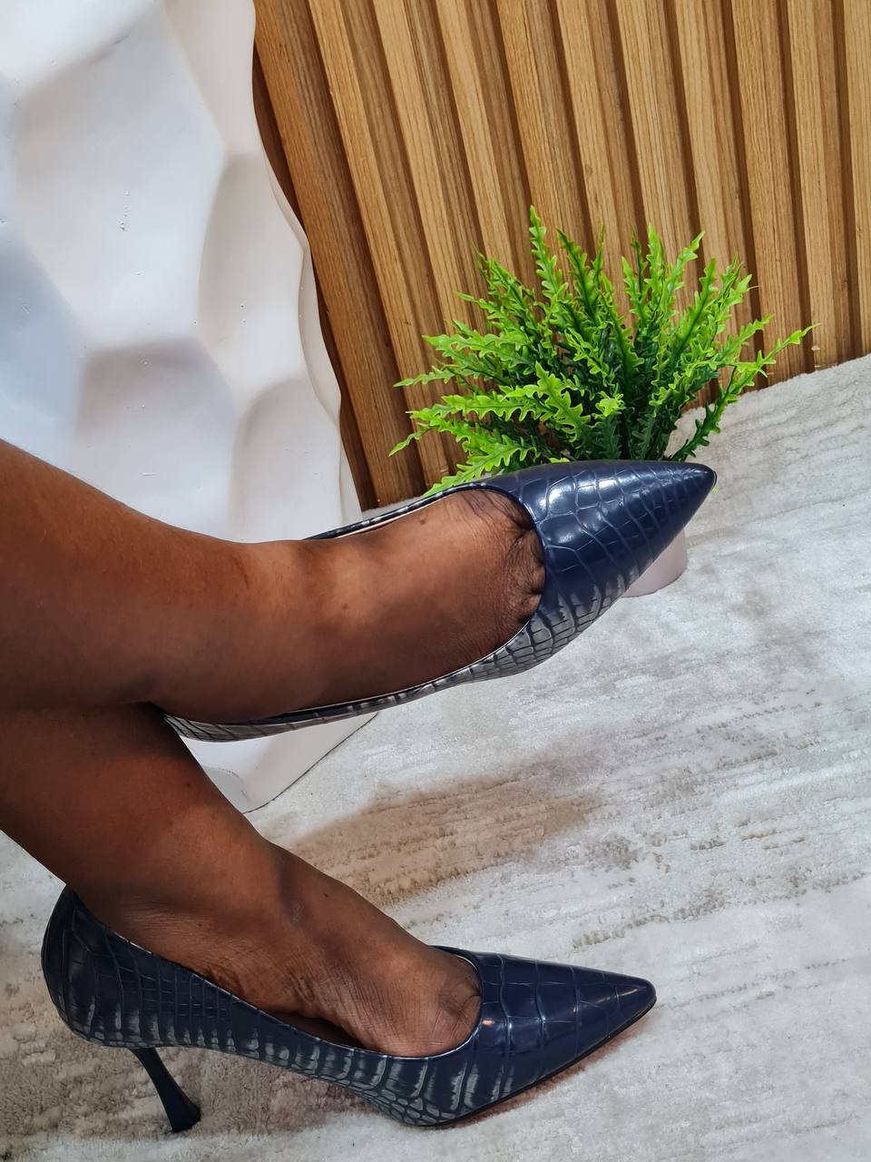 zara woman mixed high pencil heel - blue