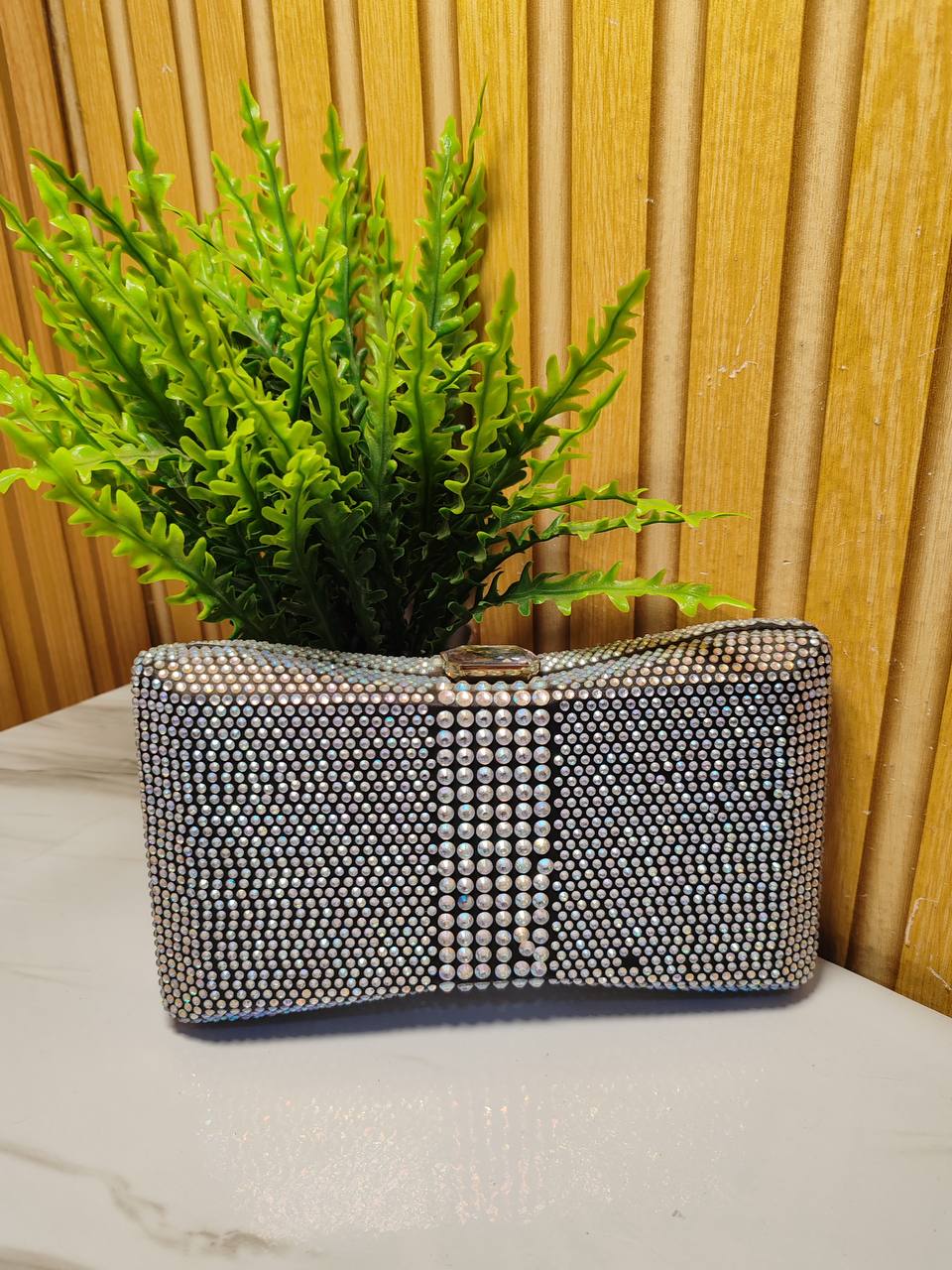 butterfly party purse x773 - black/silver