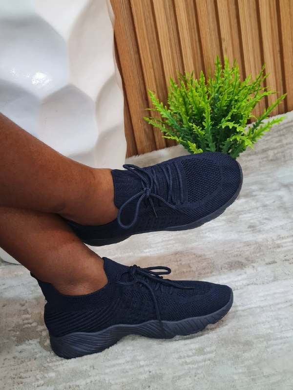 fabric sneakers with lace (old design) - blue