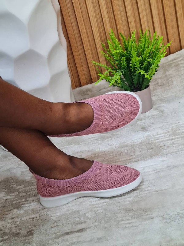 fabric sneakers with white sole - peach