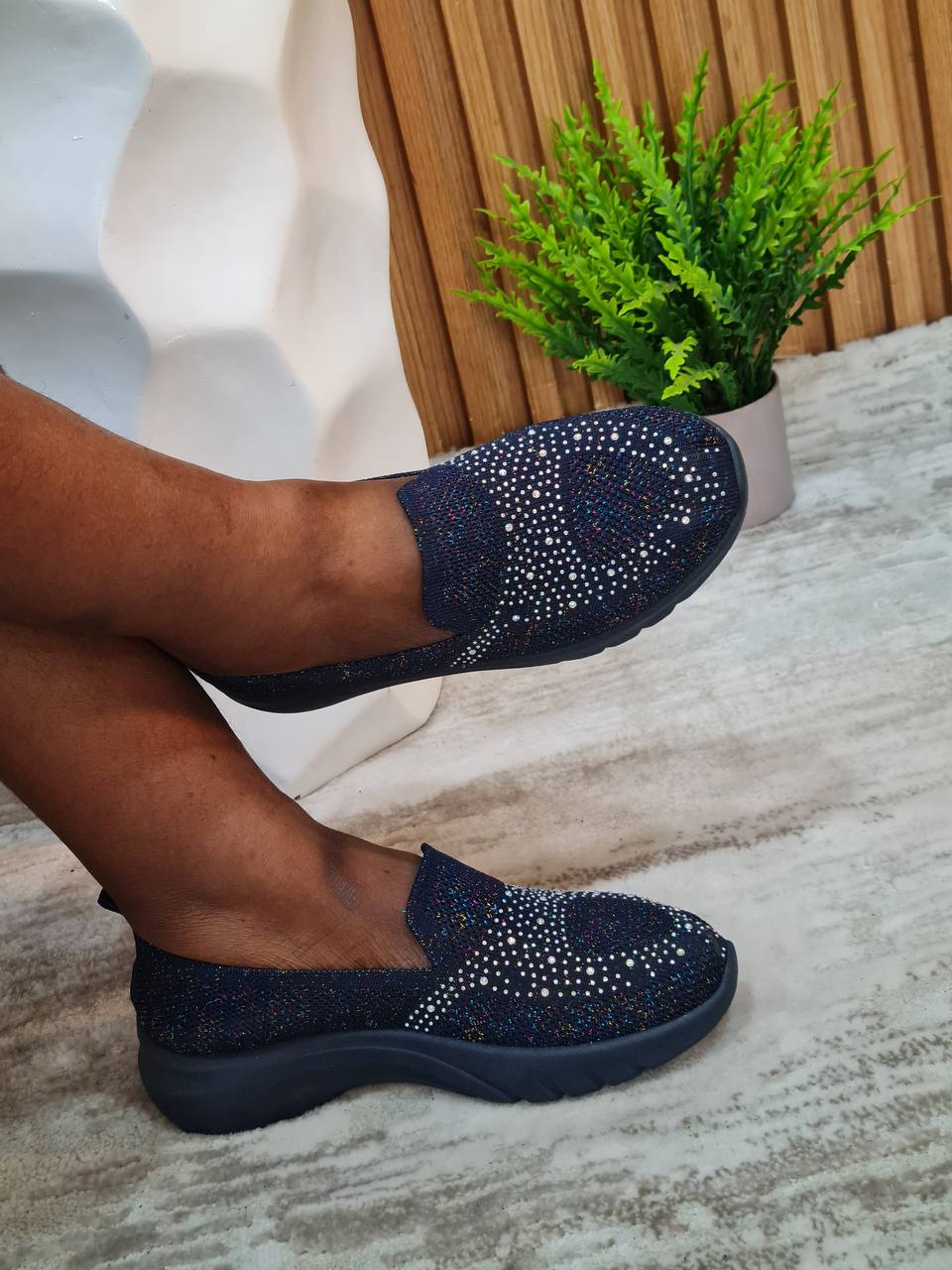 sport sport sneakers with stones - blue