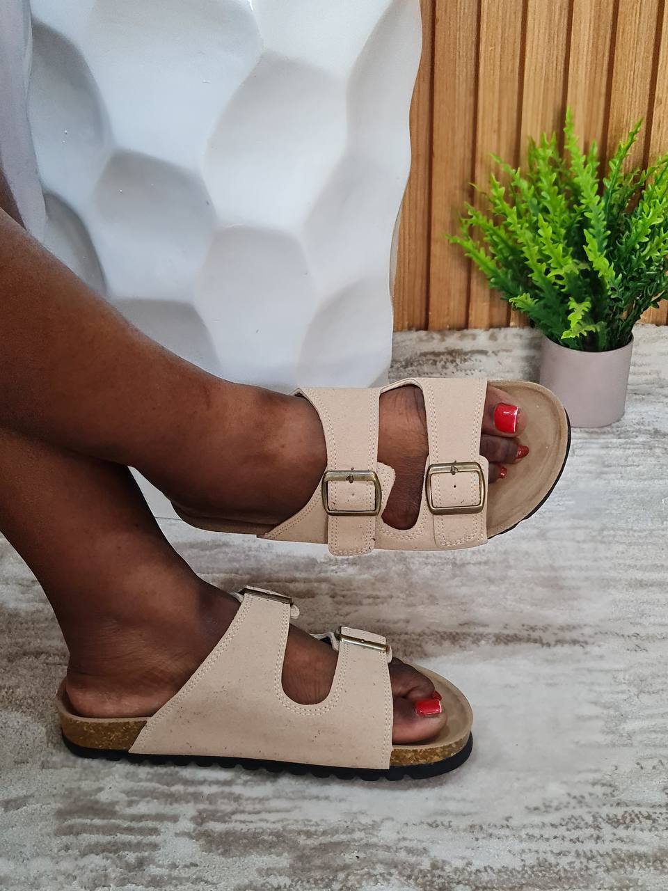 meibalum men slippers (open strap) - nude