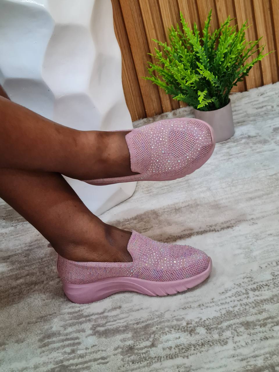 sport sport sneakers with stones - pink