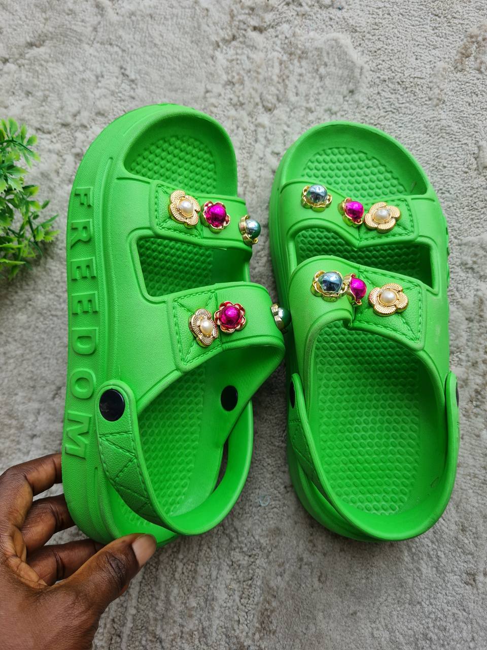 freedom rubber sandal - green