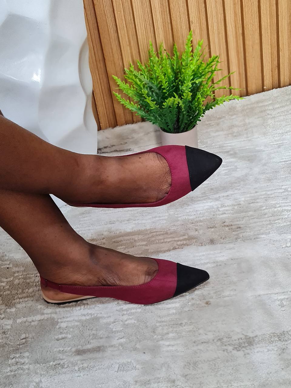forever 21 suede flat sandal- wine
