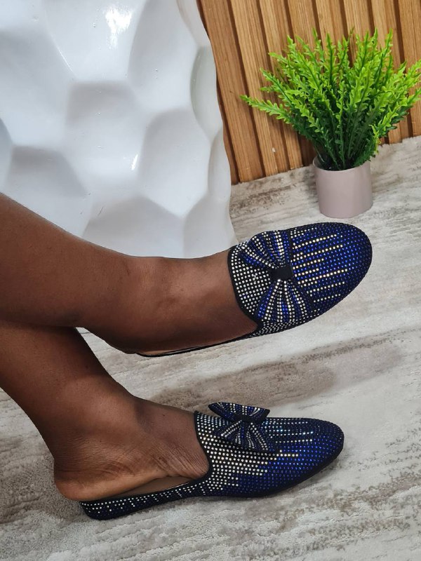 profeili half shoes with bow - blue