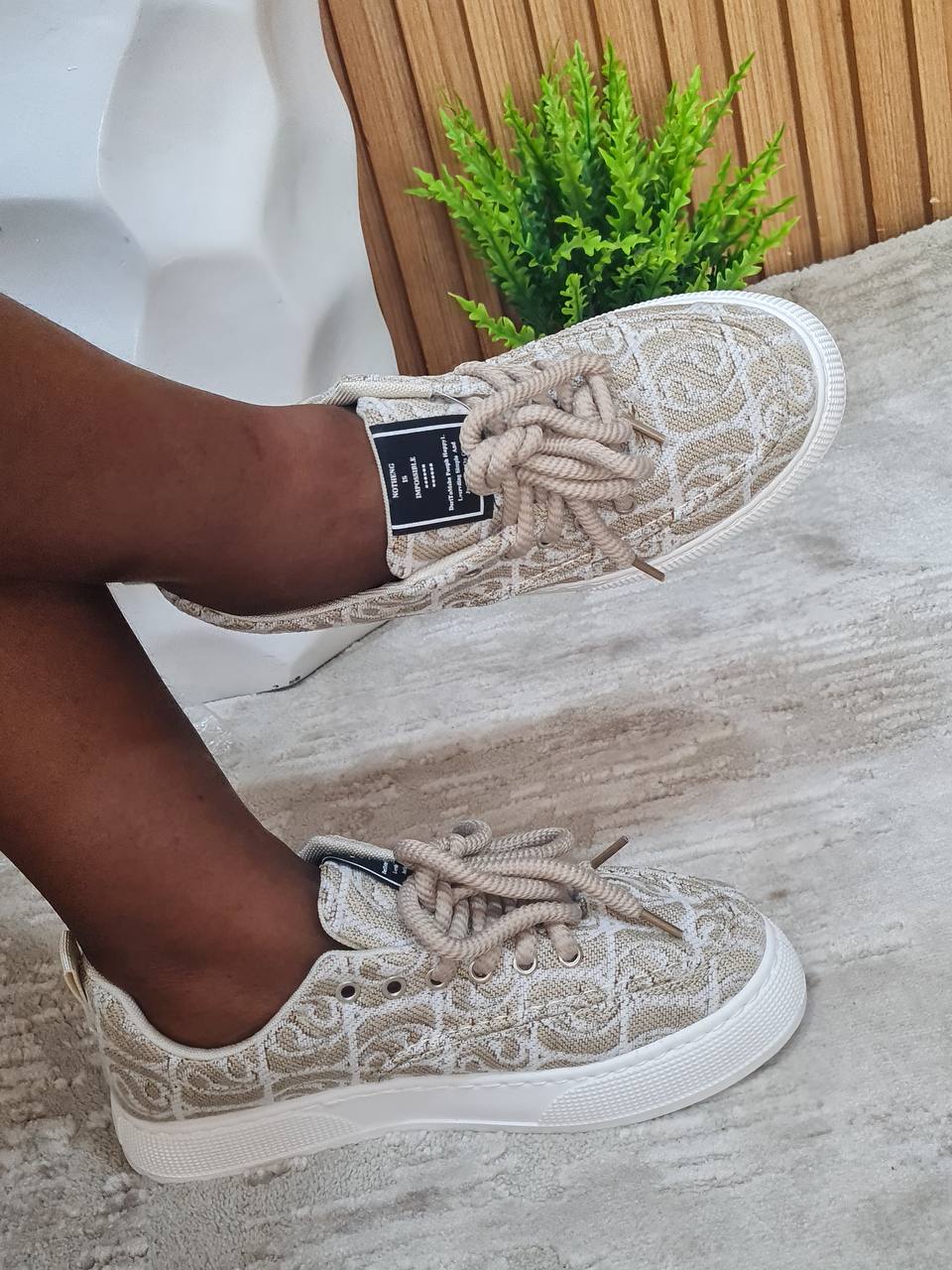 brq sneakers - nude