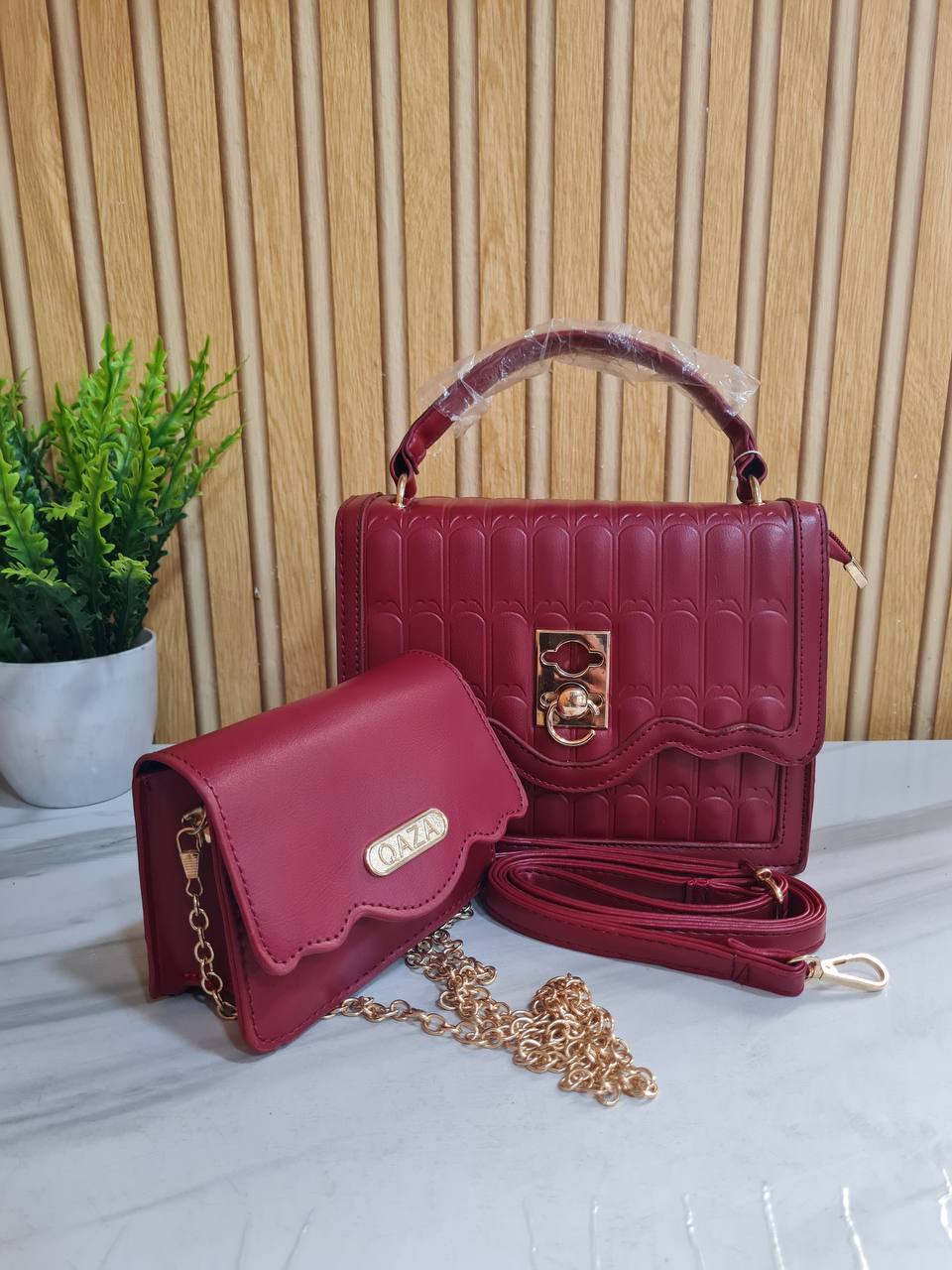 qaza mini bag with c in front ld8732 - wine