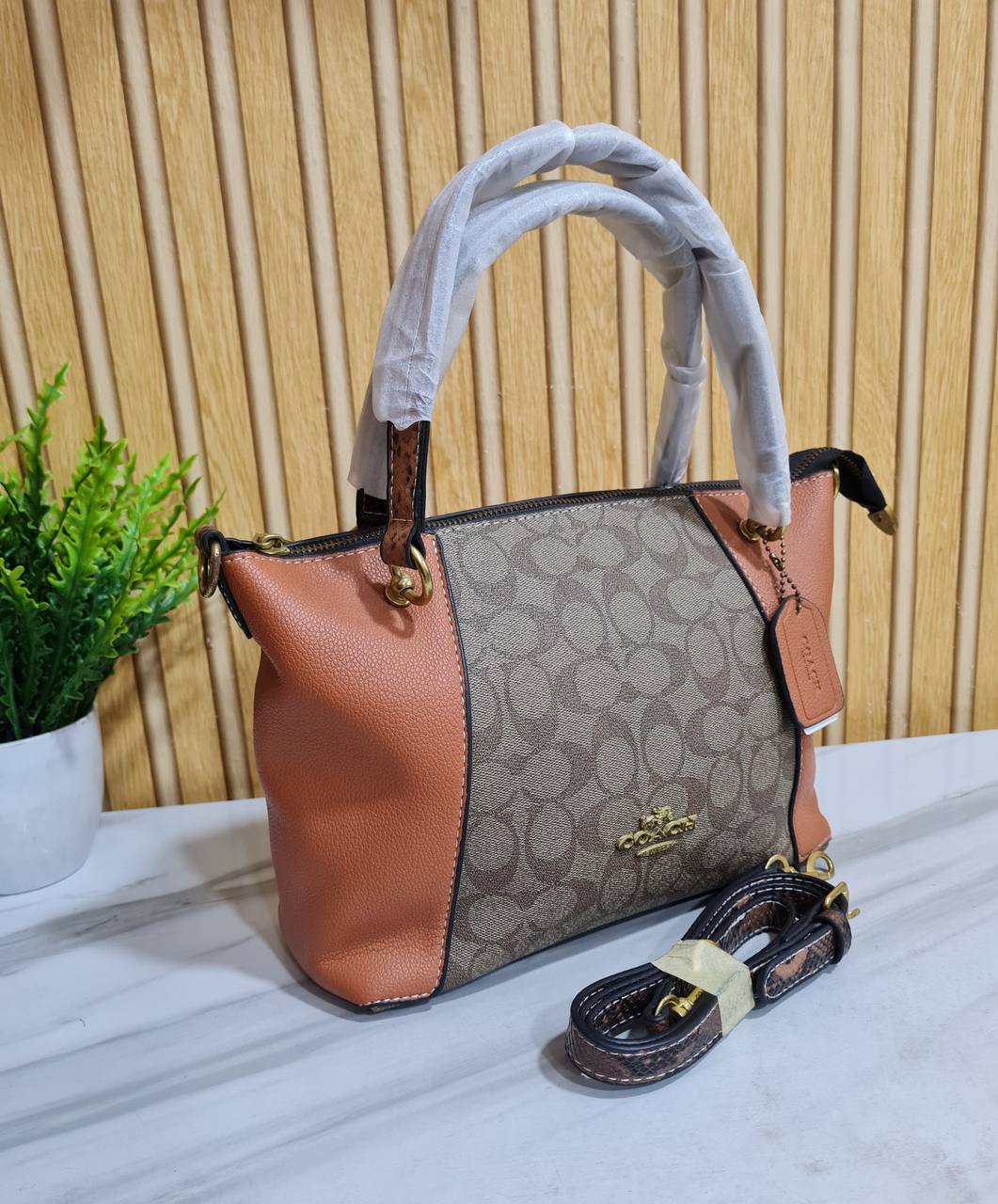 coach handbag - brown