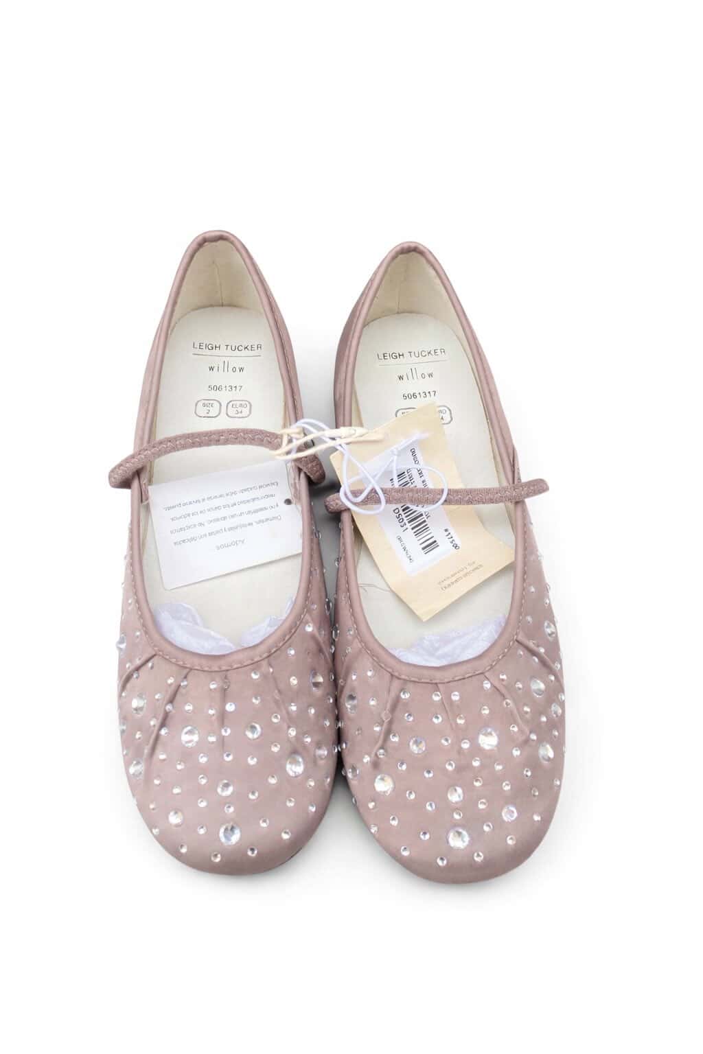 leigh tucker girls flat dress shoe(34)