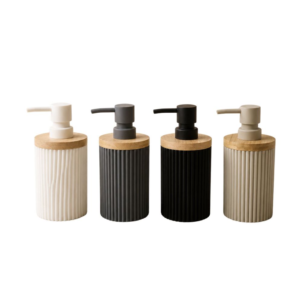 straight line with wooden edge home and fun soap dispenser