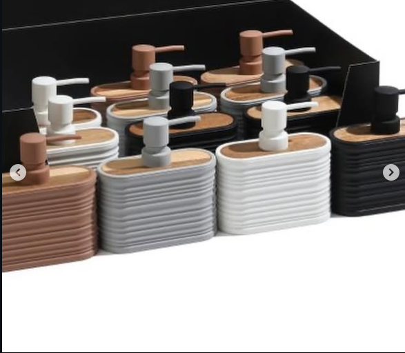 ribbed horiazontal home and fun soap dispenser