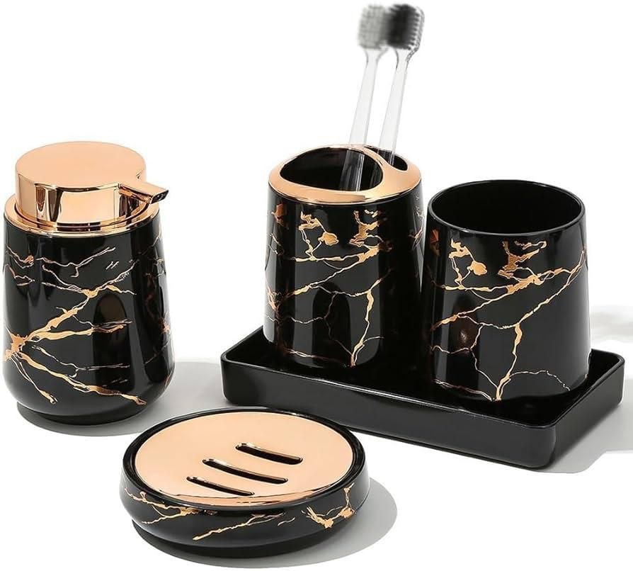  5pcs marble mini bathroom set kl 9121 - Thumbnail 2