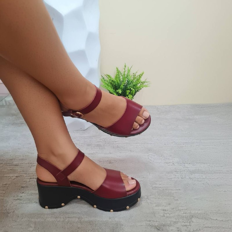 golden kello platform wedge sandal a77-2045 - wine