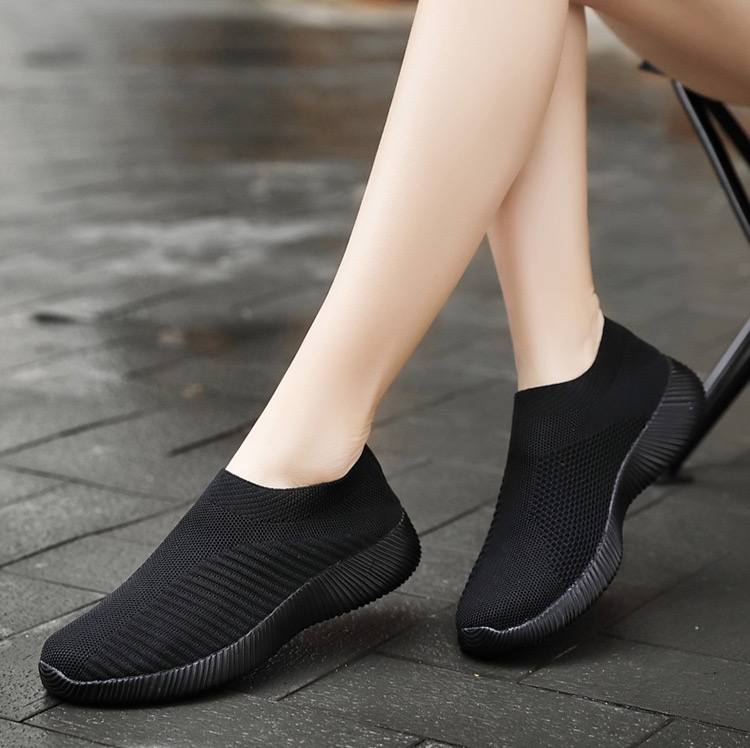 plain fabric sneakers - all black