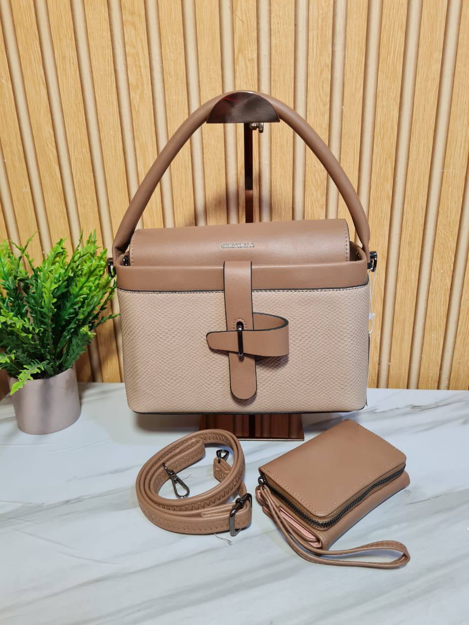 2 in 1 handbag s3261 - khaki