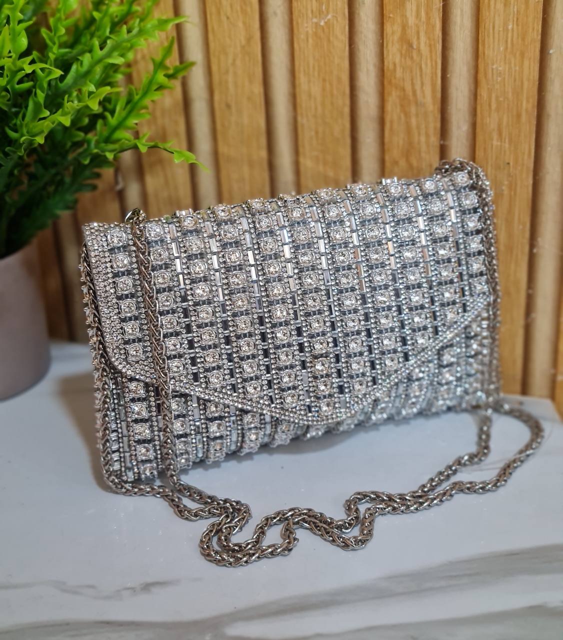party purse lc - zs11021- silver