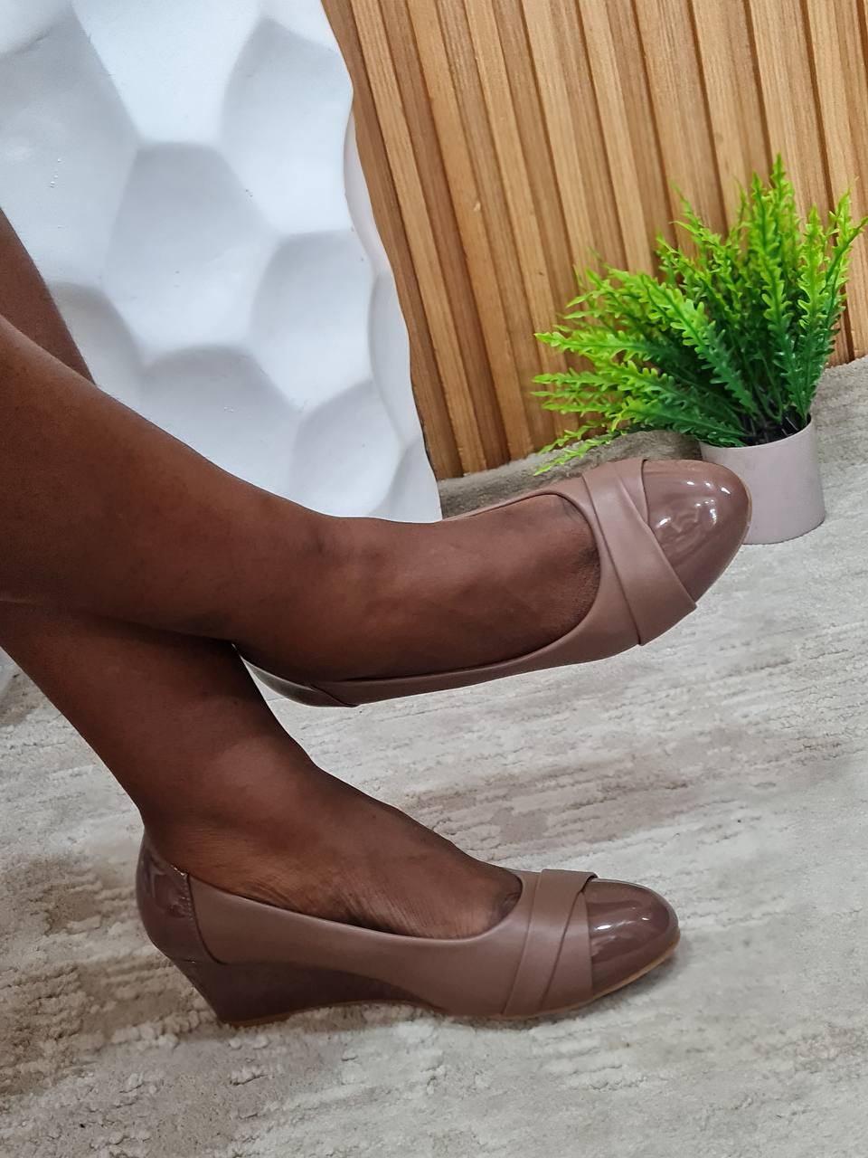 impo 3239-28 office wedge shoe - dark apricot